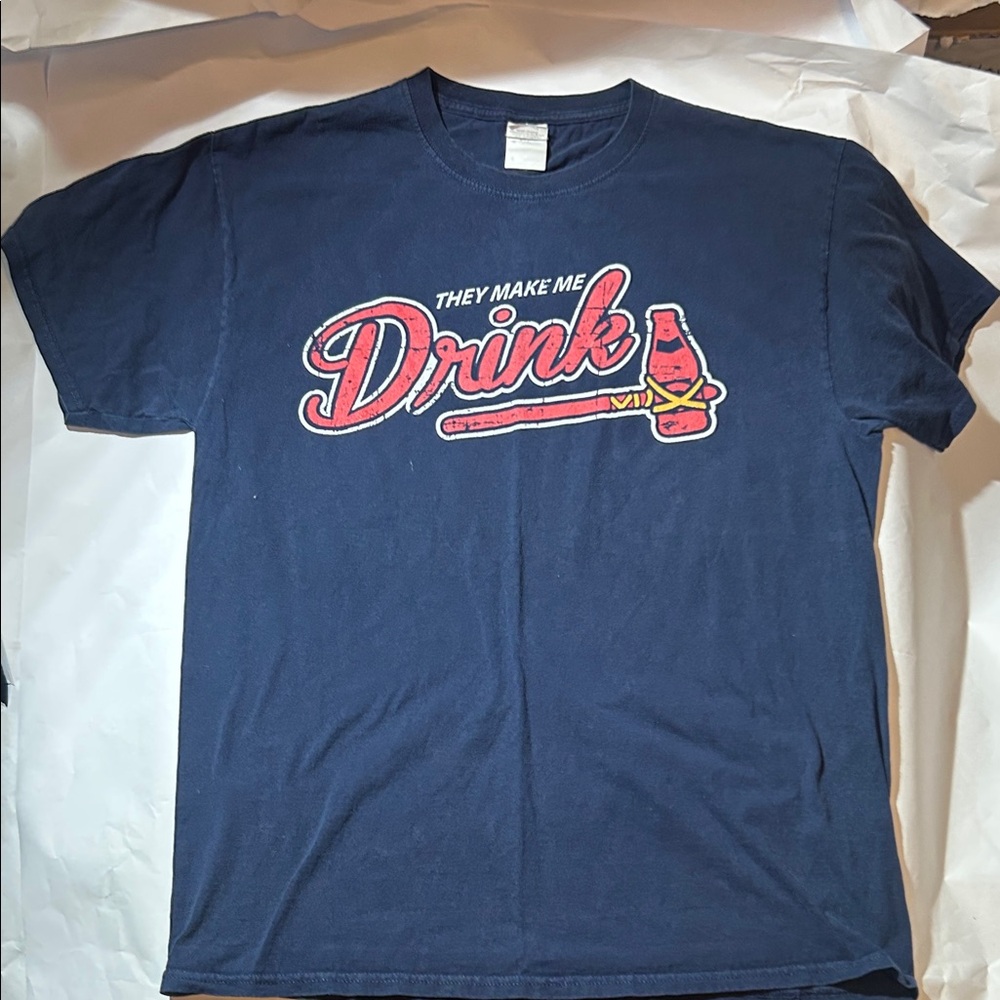 Atlanta Braves “They Make Me Drink” Navy Graphic T-Shirt